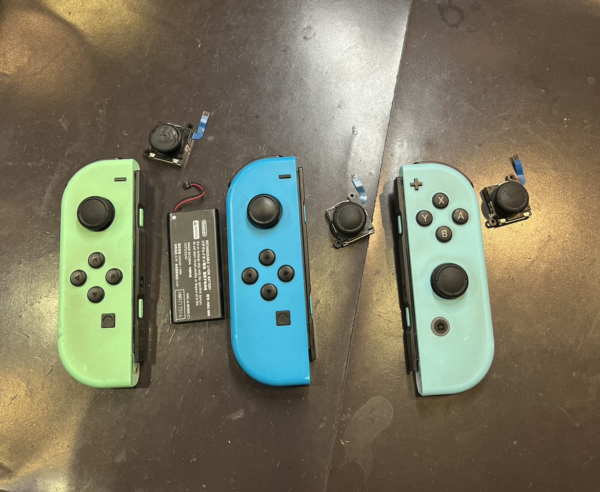 Switchジョイコン　スティック交換修理　バッテリー交換修理【大崎市】
